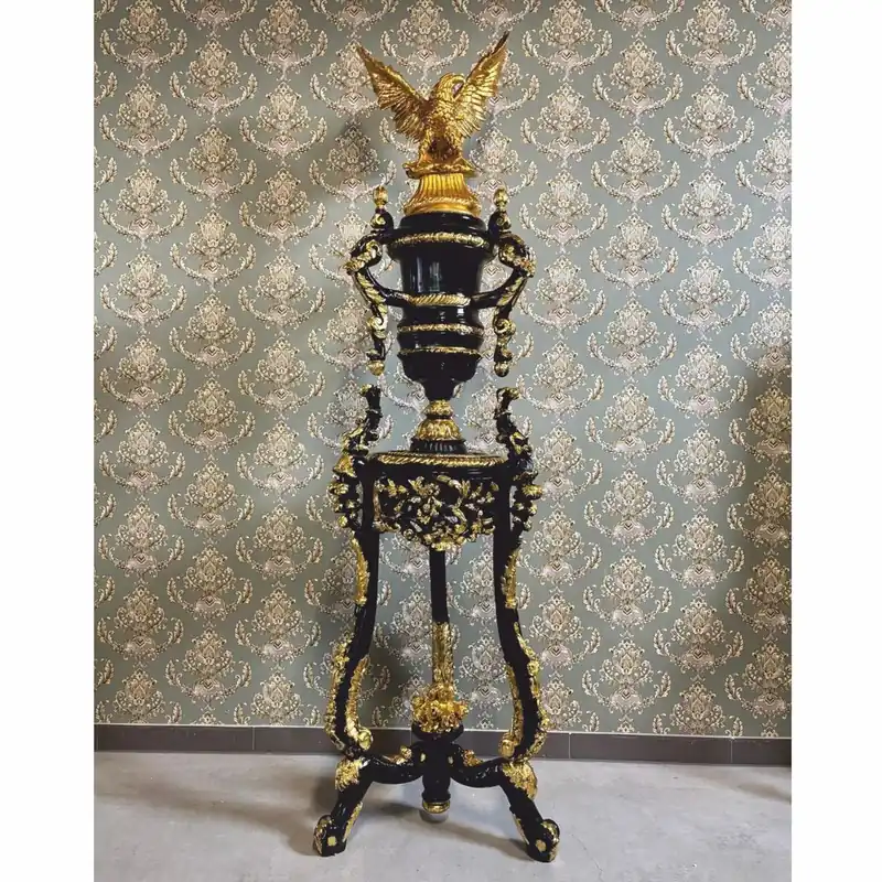 Mega-Angebot Casa Padrino Baroque Column with Vase and Eagle Black / Gold H. 260 cm - Baroque Furniture