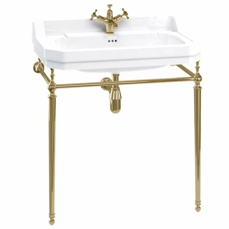 Direkt Vom Hersteller Casa Padrino Luxury Art Nouveau Vanity White / Gold 80 x 51 x H. 90 cm - Bathroom Furniture
