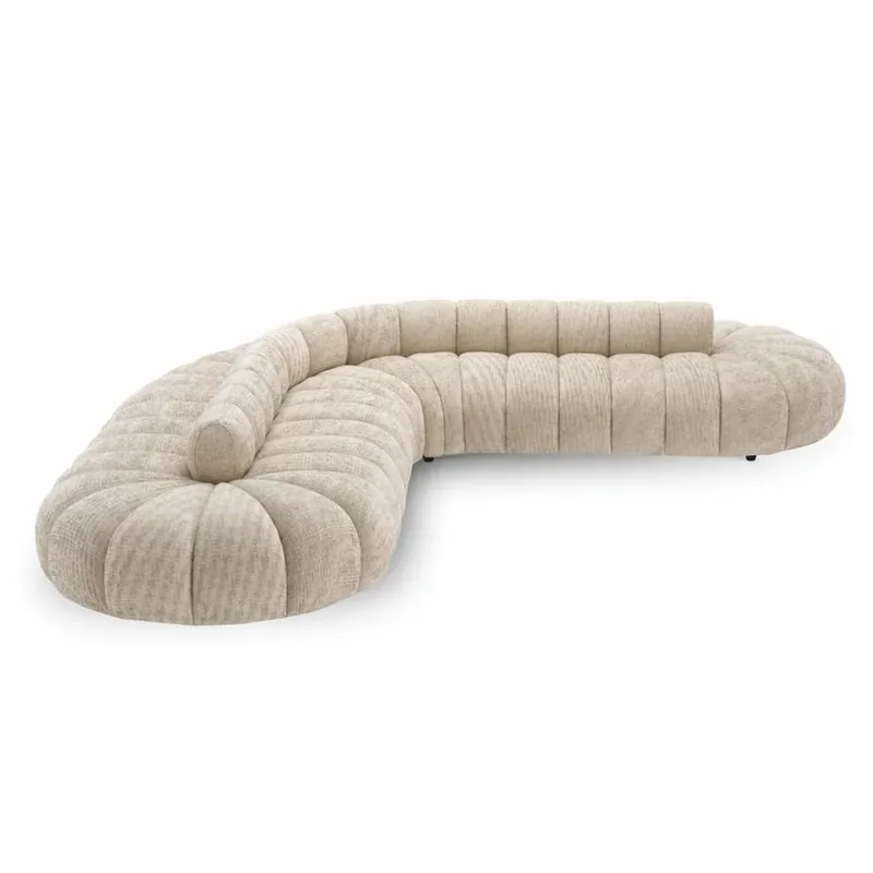 Direktkauf Casa Padrino Luxury Sofa Beige / Black 331 cm - Luxury Hotel Furniture