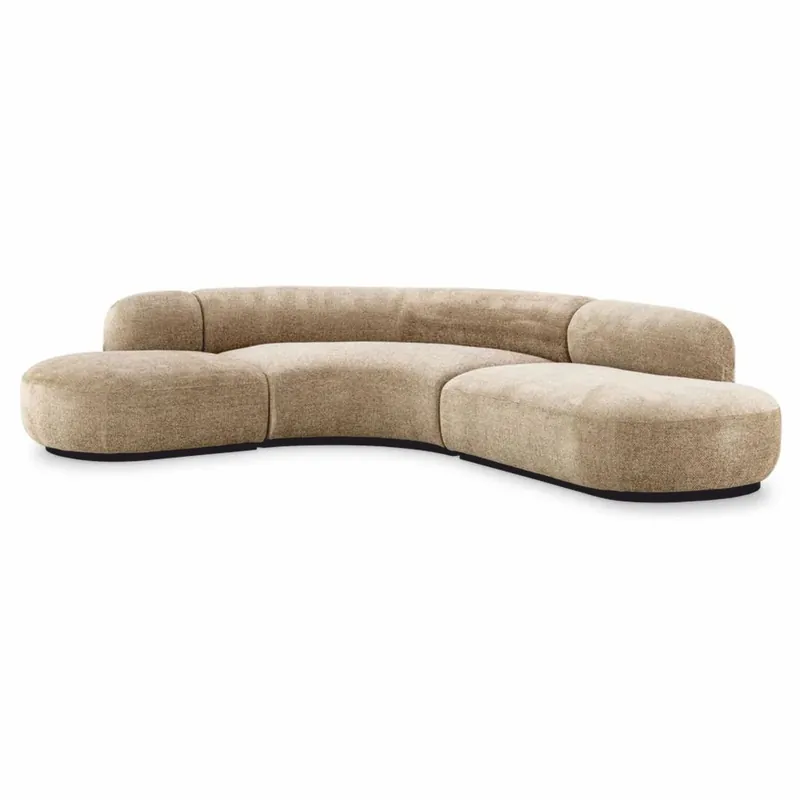 Casa Padrino Luxury Corner Sofa Sand / Black 300 x 257 x H. 70 cm - Living Room & Hotel Furniture Super-Preis