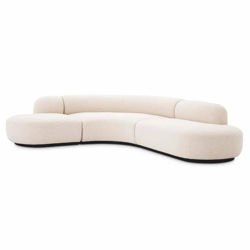 Casa Padrino Luxury Corner Sofa Cream / Black 300 x 257 x H. 70 cm - Living Room & Hotel Furniture Finale Aktion