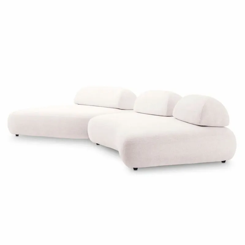 Casa Padrino Luxury Sofa Cream White / Black - Modular 2-Piece Living Room Sofa Sofort Bestellen