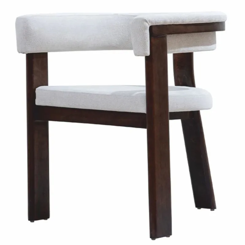 Ausverkauf Casa Padrino luxury dining room chair with armrests white / dark brown - Dining room furniture