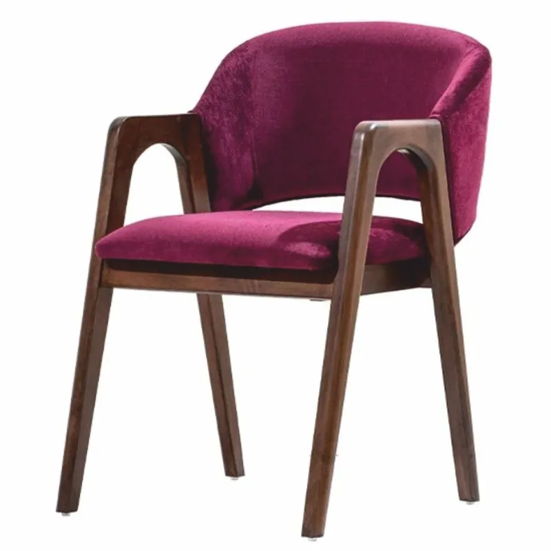 Casa Padrino Luxury Velvet Dining Room Chair with Armrests Purple / Brown - Dining Room Furniture Heißes Angebot