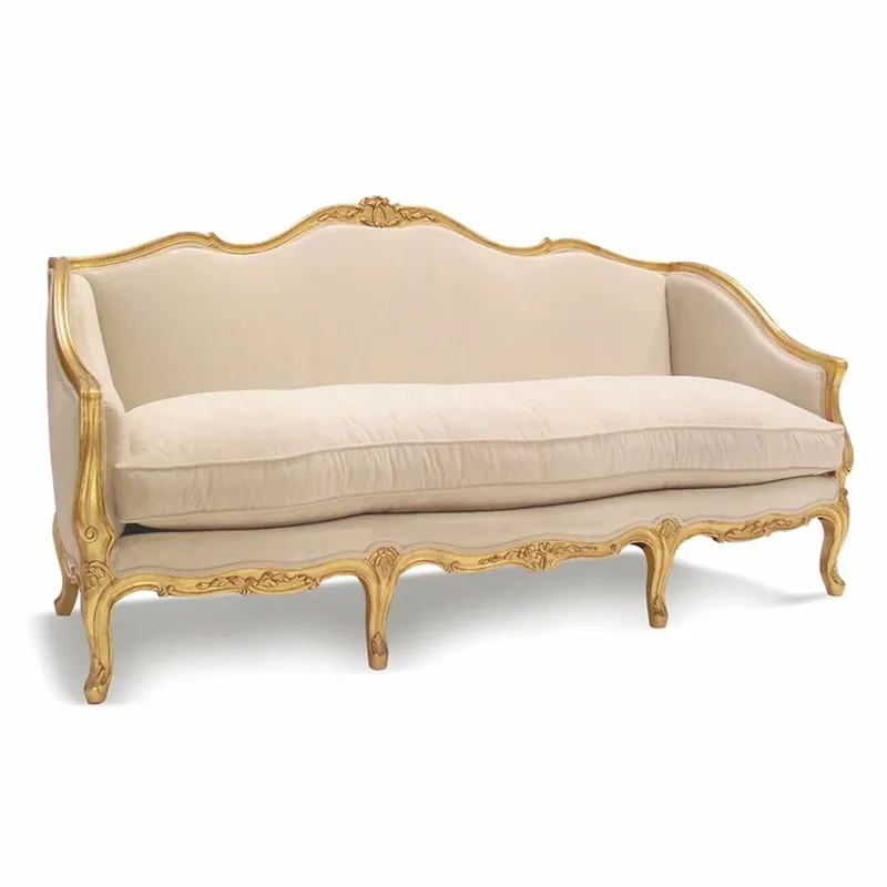 Direkt Vom Hersteller Casa Padrino Luxury Baroque Hotel & Living Room Sofa Beige / Gold 195 cm - Made in Italy