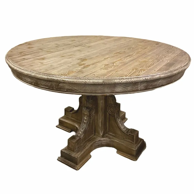 Casa Padrino luxury country style dining table natural / brown Ø 140 cm - Dining room furniture Sofort Bestellen