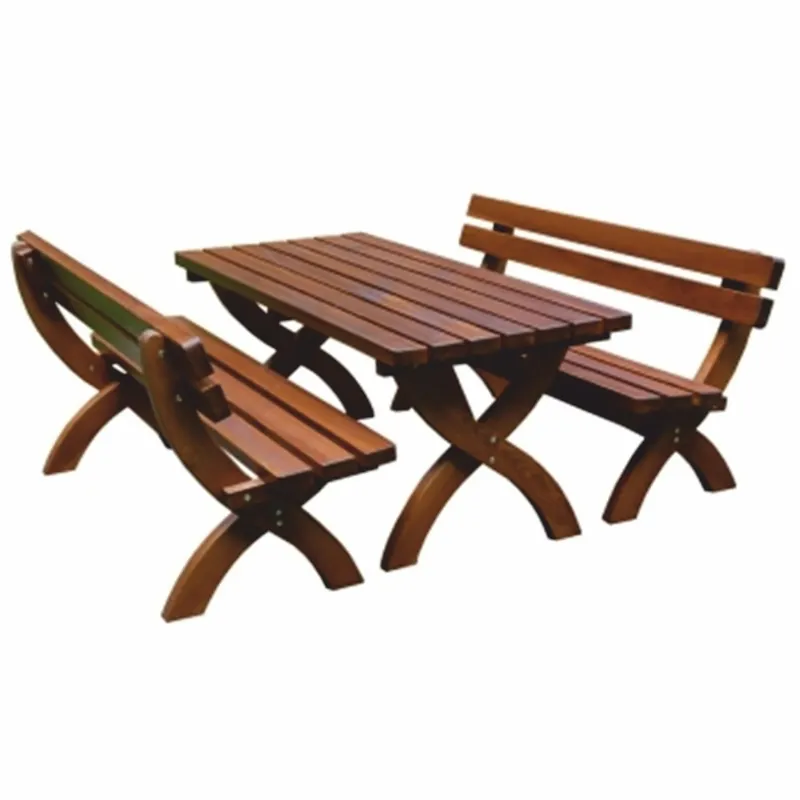 Kracherpreis Casa Padrino Solid Wood Garden Set / Beer Garden Set Brown 180 cm