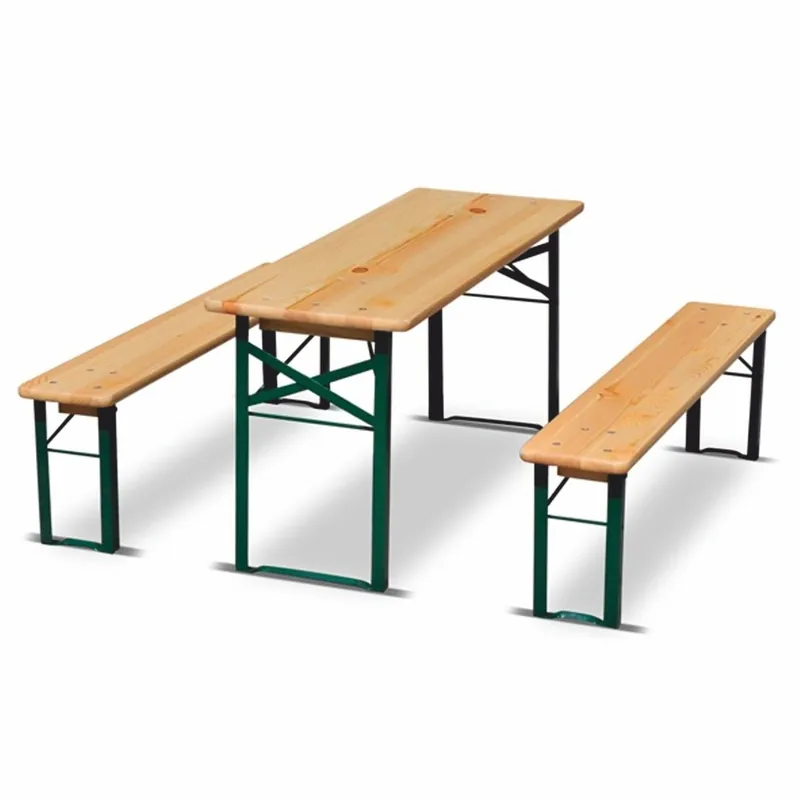 Markenprodukt Casa Padrino Garden Furniture Set Natural / Green 220 cm - Beer Garden Furniture