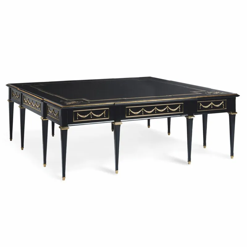 Casa Padrino luxury baroque coffee table with glass top black / gold 127 cm - Made in Italy Knallerangebot