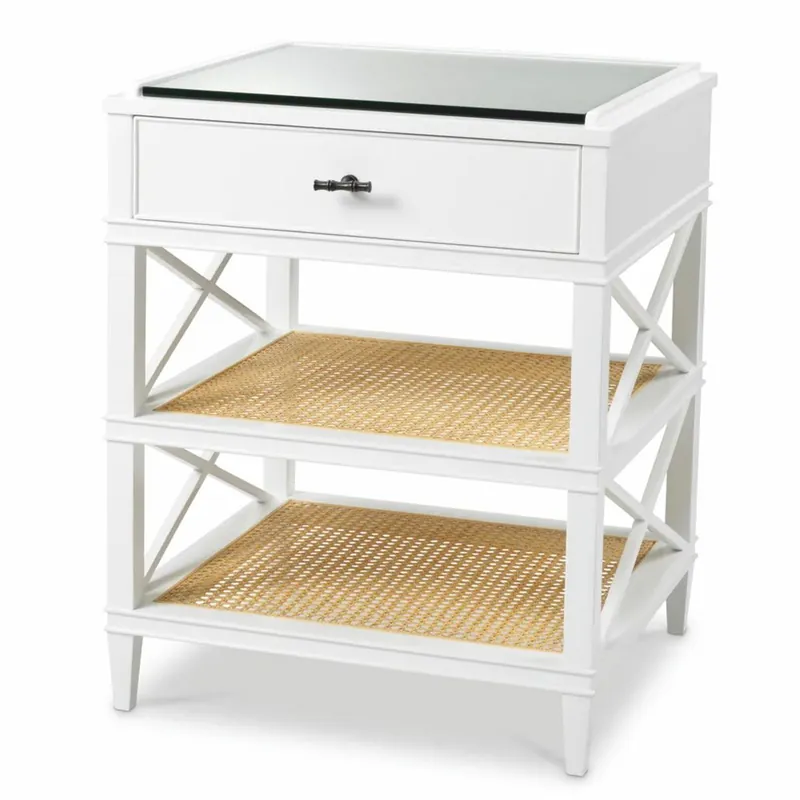 Schnäppchen Casa Padrino Luxury Mahogany Side Table with Drawer and Glass Top H. 76 cm