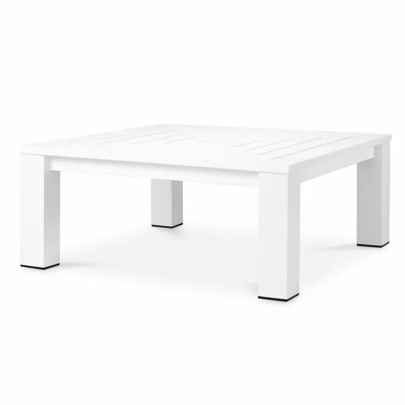 Casa Padrino Luxury Coffee Table Matt White / Black 101.5 cm - Outdoor Garden Furniture Knallerangebot