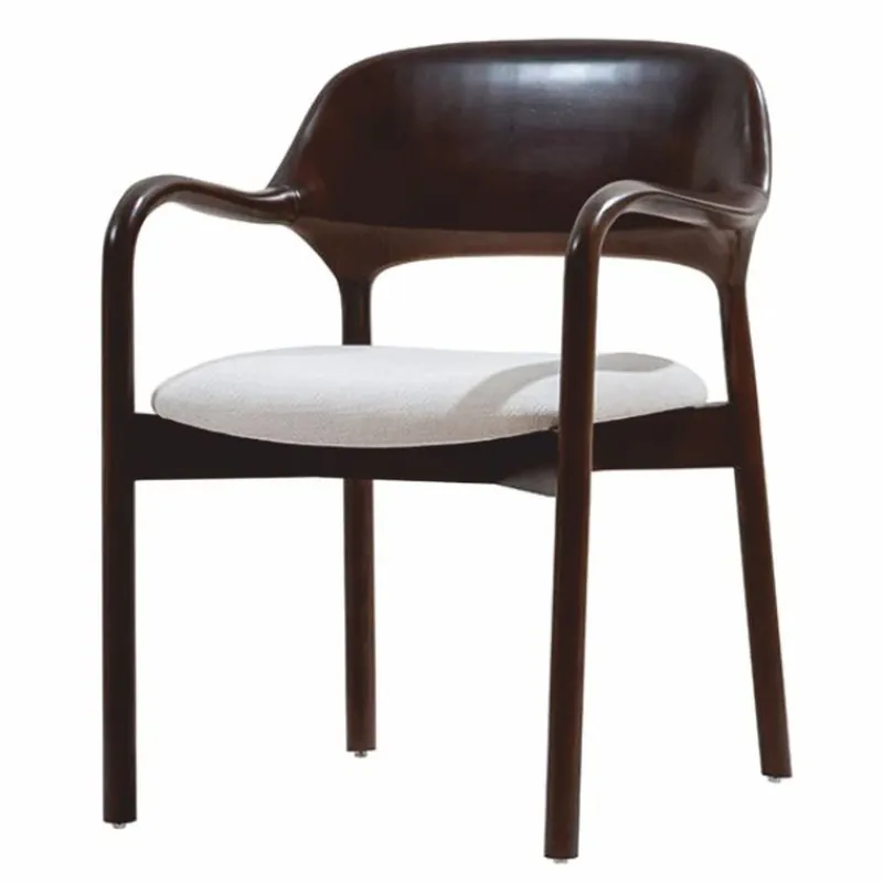 Casa Padrino luxury dining room chair with armrests dark brown / white - Dining room furniture Billig