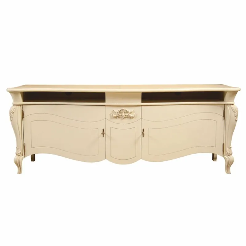 Günstig Casa Padrino luxury baroque TV cabinet cream 187 cm - Baroque living room furniture