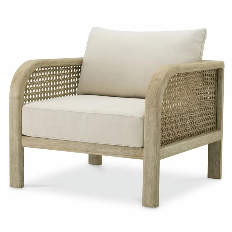 Geprüft Casa Padrino Luxury Teak Garden Armchair Sand / Beige - Garden Furniture