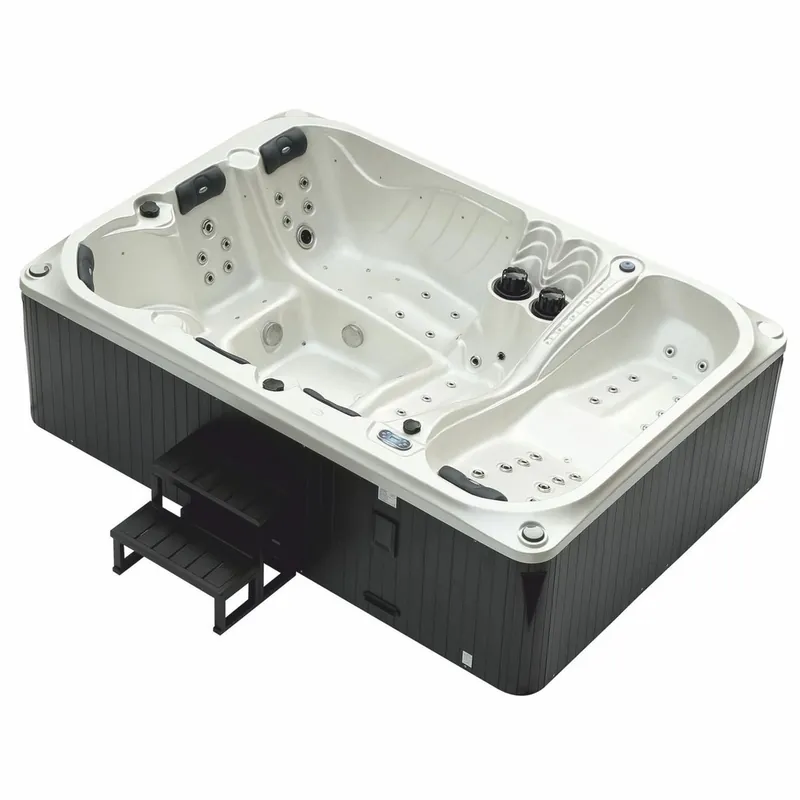 Casa Padrino luxury outdoor jacuzzi white / black 320 cm - Garden whirlpool Expressversand