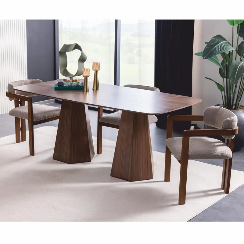 Casa Padrino luxury dining room chair set of 6 with armrests gray / brown - Dining room furniture Direktkauf
