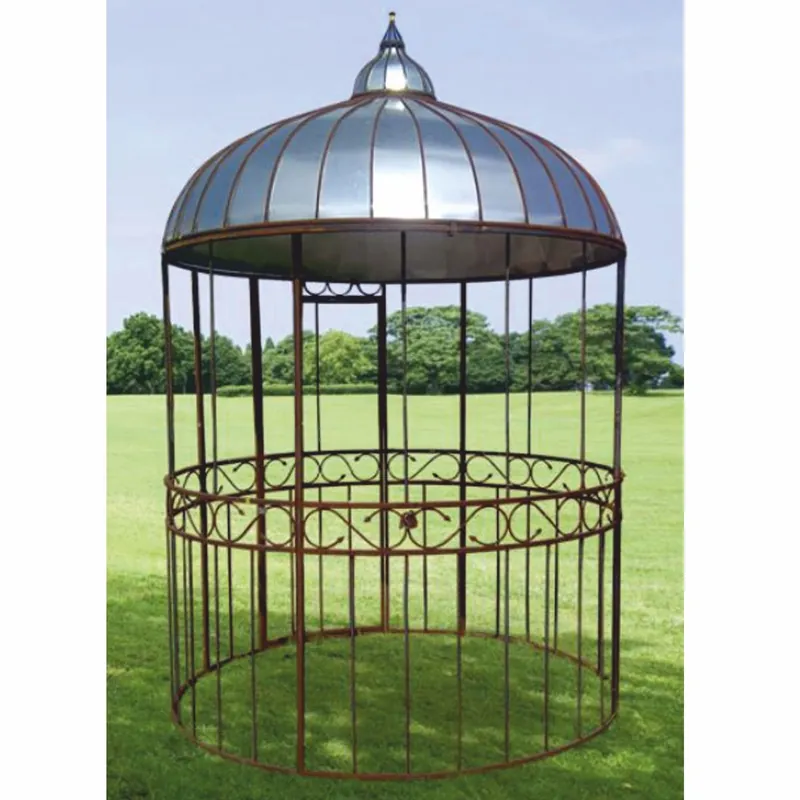 Casa Padrino Art Nouveau Garden Birdhouse Rust / Silver Ø 200 x H. 300 cm - Nostalgic Birdhouses Wochenendangebot