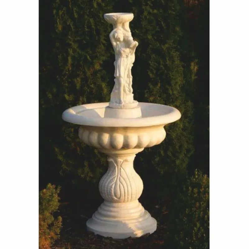 Ausverkauf Casa Padrino Baroque Bird Bath Fountain Woman Sand Ø 79 x H. 146 cm - Garden Decoration