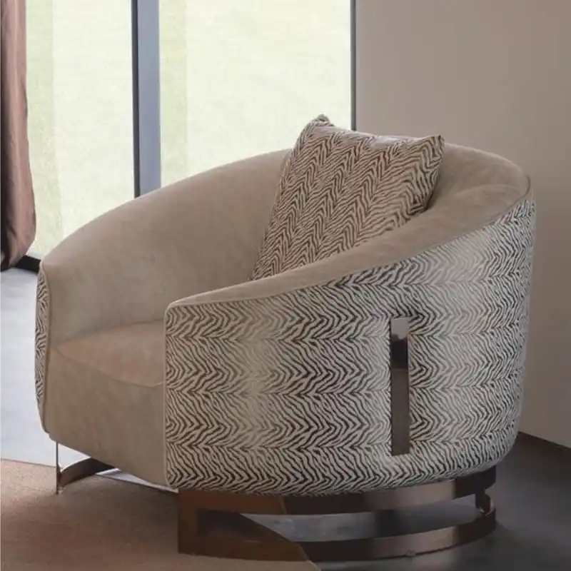 Casa Padrino Luxury Armchair Gray / White / Bronze - Living Room & Hotel Furniture Begrenztes Angebot