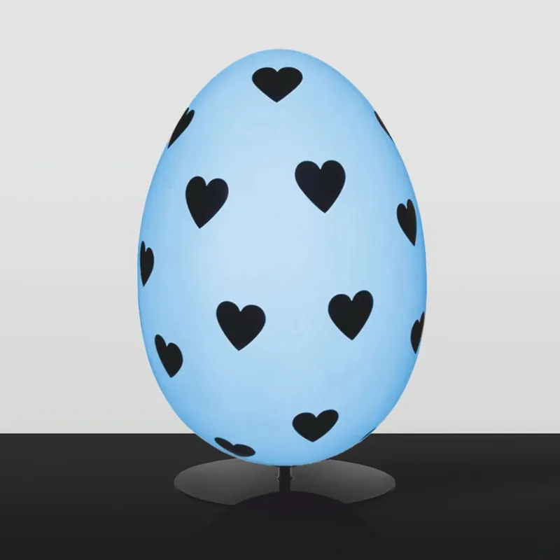 Sonderangebot Casa Padrino XXL decorative Easter egg with stand light blue / black H. 75 cm - Easter decoration