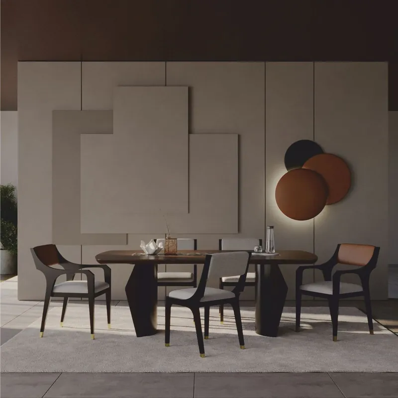 Wochenendangebot Casa Padrino Luxury Dining Room Set - 1 Dining Table and 6 Dining Room Chairs - Hotel & Dining Room Furniture