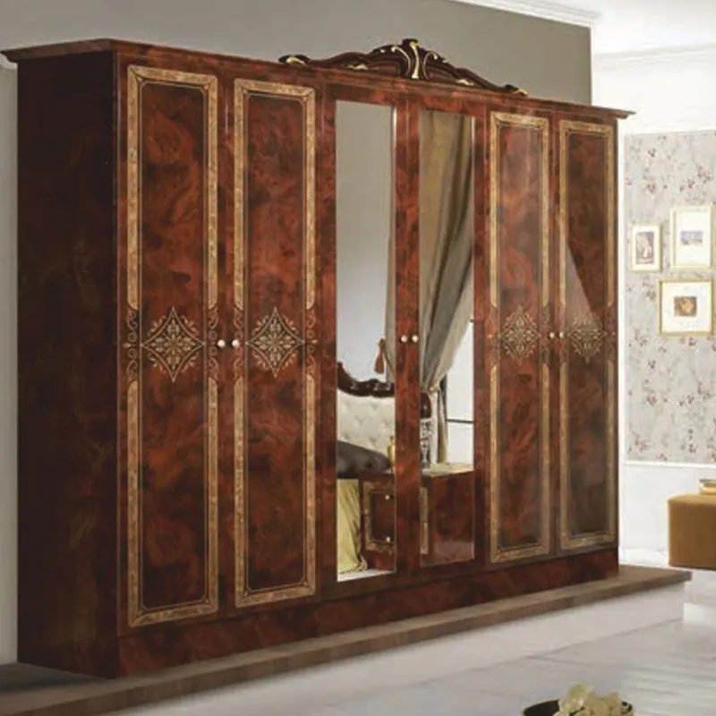Casa Padrino luxury baroque bedroom cabinet brown / gold 261.4 cm - Baroque bedroom furniture Geprüft