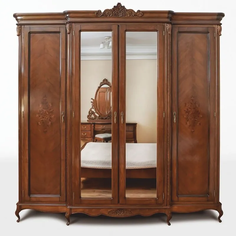 Casa Padrino Luxury Baroque Bedroom Cabinet Brown 235.2 cm - Baroque Bedroom Furniture Sonderaktion