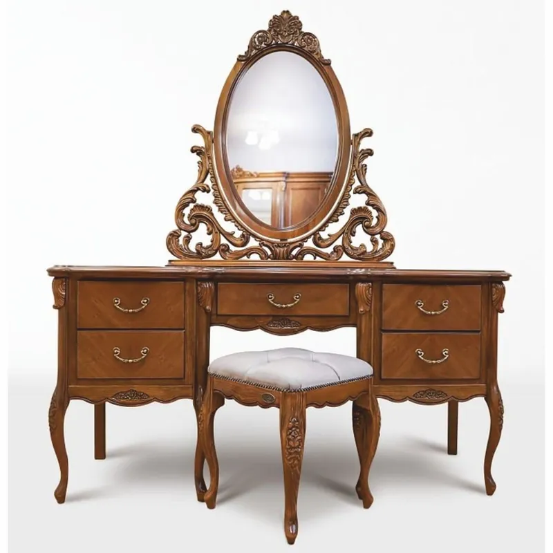 Expressversand Casa Padrino luxury baroque dressing table set brown / gray - Baroque bedroom furniture