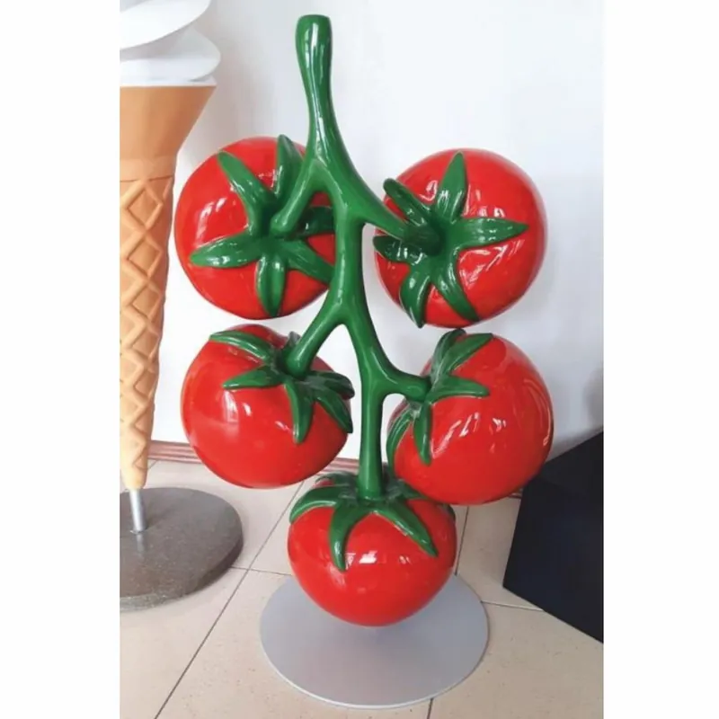 Preiswert Casa Padrino XXL Decorative Tomatoes on a Stem with Stand Red / Green / Gray H. 100 cm