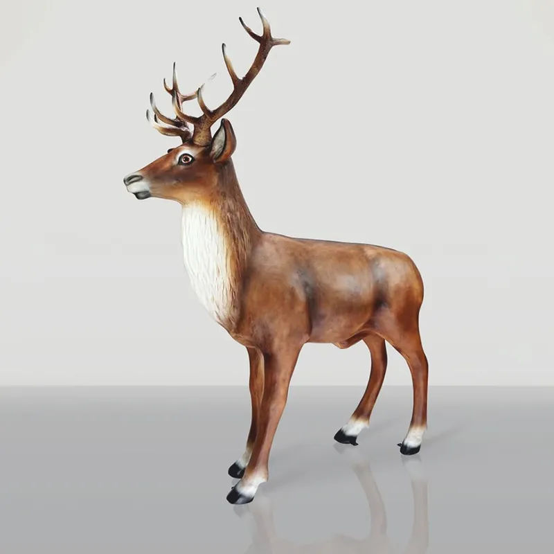 Casa Padrino XXL decorative sculpture deer brown 185 x H. 220 cm - Garden decoration figure Bestseller