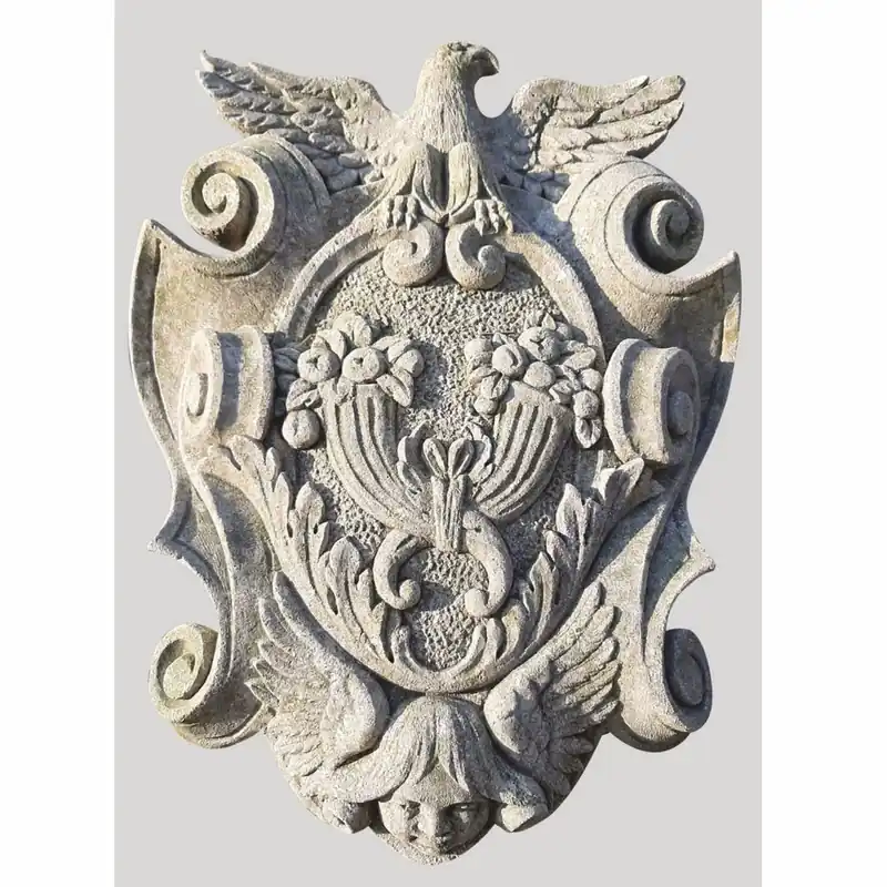 Solange Der Vorrat Reicht Casa Padrino Luxury Baroque Wall Ornament Eagle Gray H. 80 cm - Made in Italy