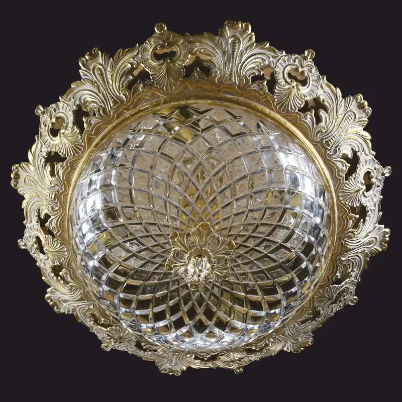 Solange Der Vorrat Reicht Casa Padrino luxury baroque ceiling light white / gold Ø 47 cm - Baroque lights