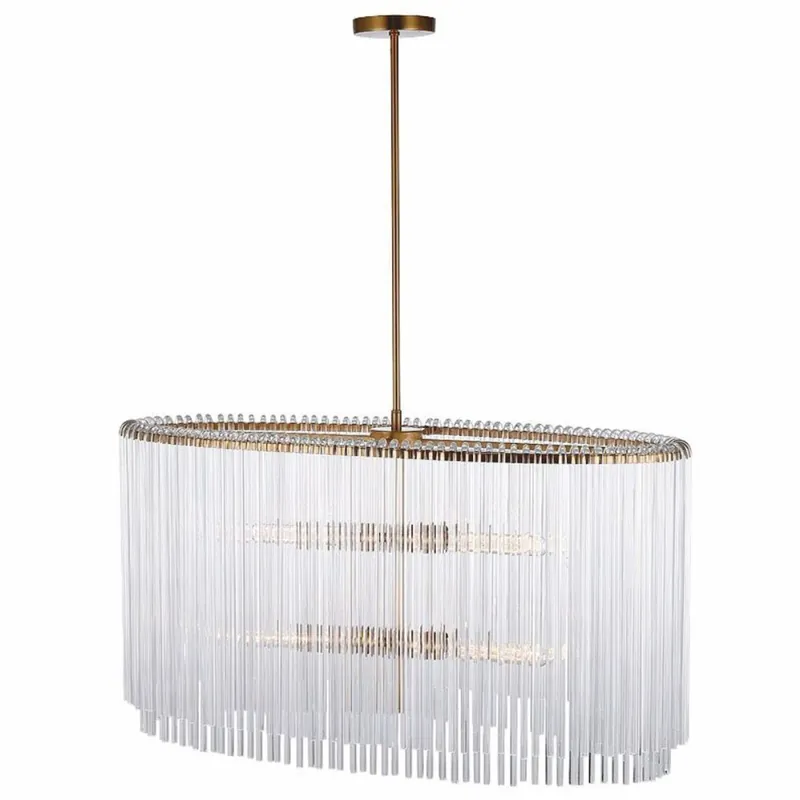 Preis Gesenkt Casa Padrino Glass Chandelier Gold 60 x 55 x H. 45 cm - Oval Chandelier