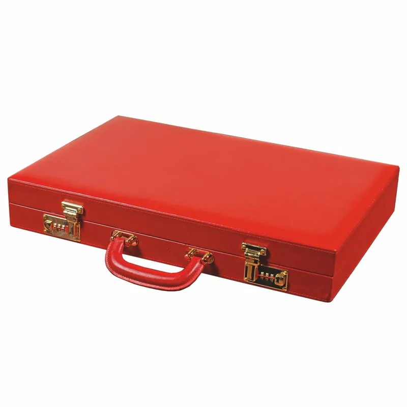 Sonderangebot Casa Padrino Luxury Genuine Leather Backgammon Case Red - Luxury Accessories