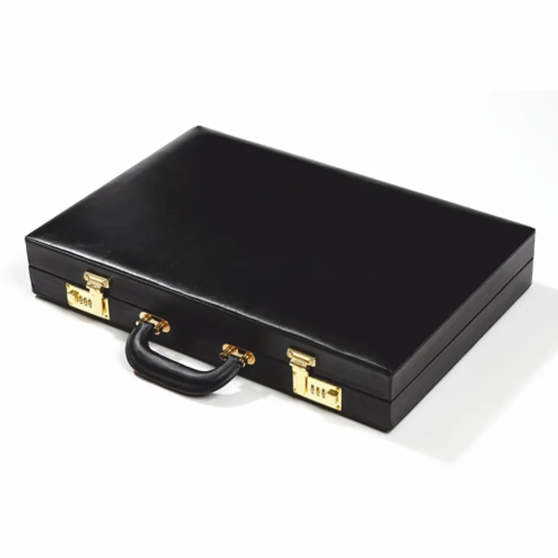 Schneller Versand Casa Padrino Luxury Genuine Leather Backgammon Case Black - Luxury Accessories