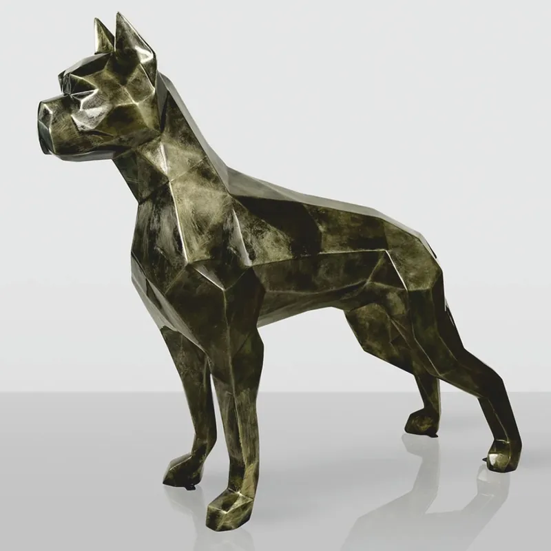 Casa Padrino XXL decorative sculpture boxer dog antique gold 190 cm - Huge garden figure Online Kaufen