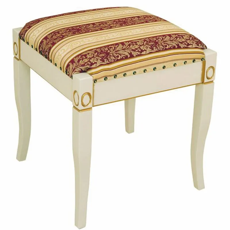 Casa Padrino Luxury Baroque Stool Bordeaux Red / Cream / White / Gold - Baroque Furniture Neuheit