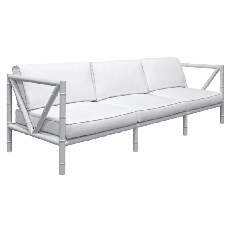 Angebot Casa Padrino Luxury Wrought Iron Sofa Gray / White 280 cm - Hotel & Garden Sofa