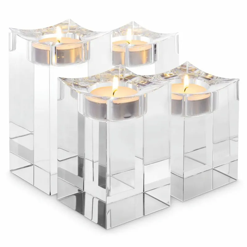 Zertifiziert Casa Padrino luxury crystal glass tealight holder set - Decorative accessories
