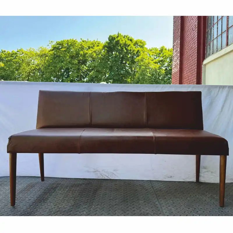 Casa Padrino Luxury Leather Bench Brown 160 cm - Leather Furniture Neuheit