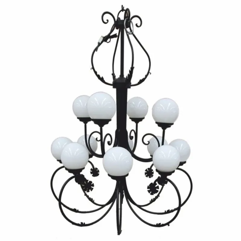 Sofort Bestellen Casa Padrino Luxury Baroque Wrought Iron Chandelier Black / White Ø 110 x H. 155 cm