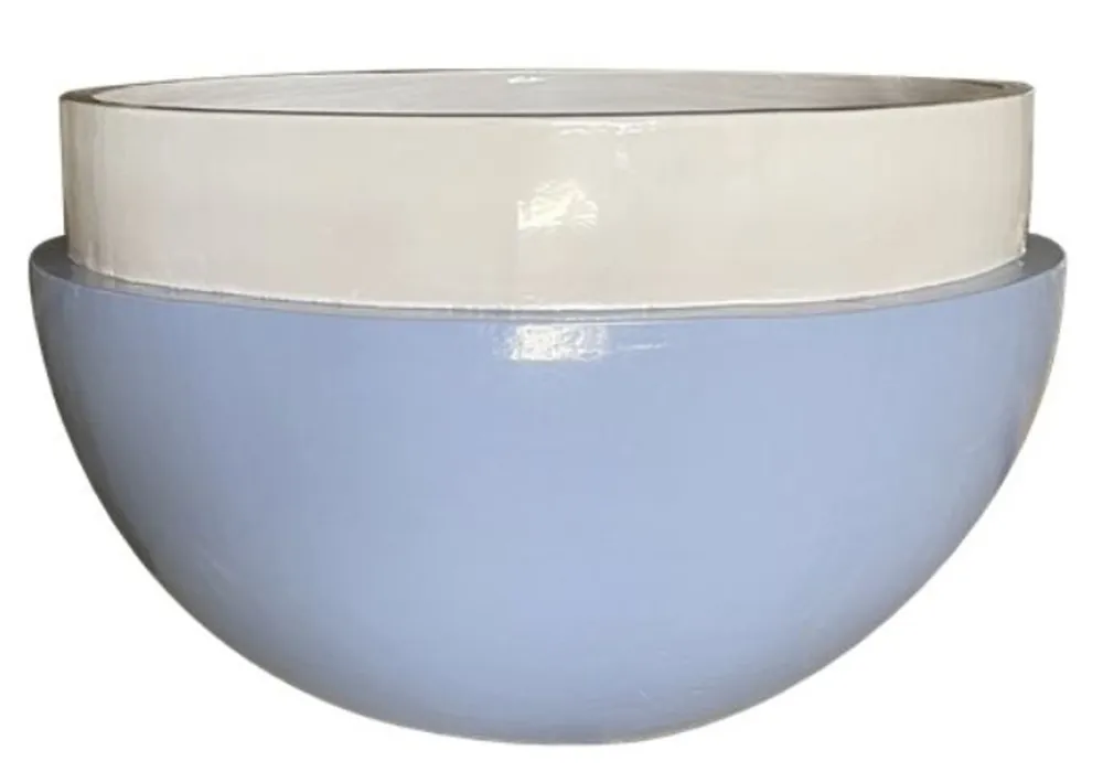 Casa Padrino luxury ceramic flower pot light blue / white Ø 75 x H. 45 cm - Garden decoration Sichere Zahlung