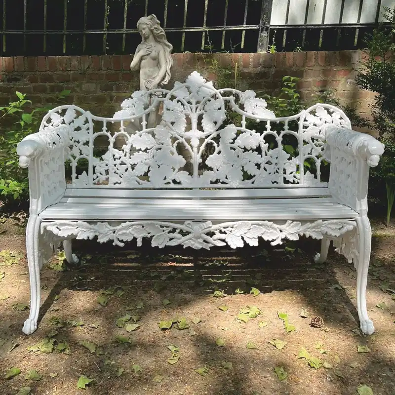 Neue Ware Casa Padrino Baroque Garden Bench White 148 cm - Baroque Garden Furniture