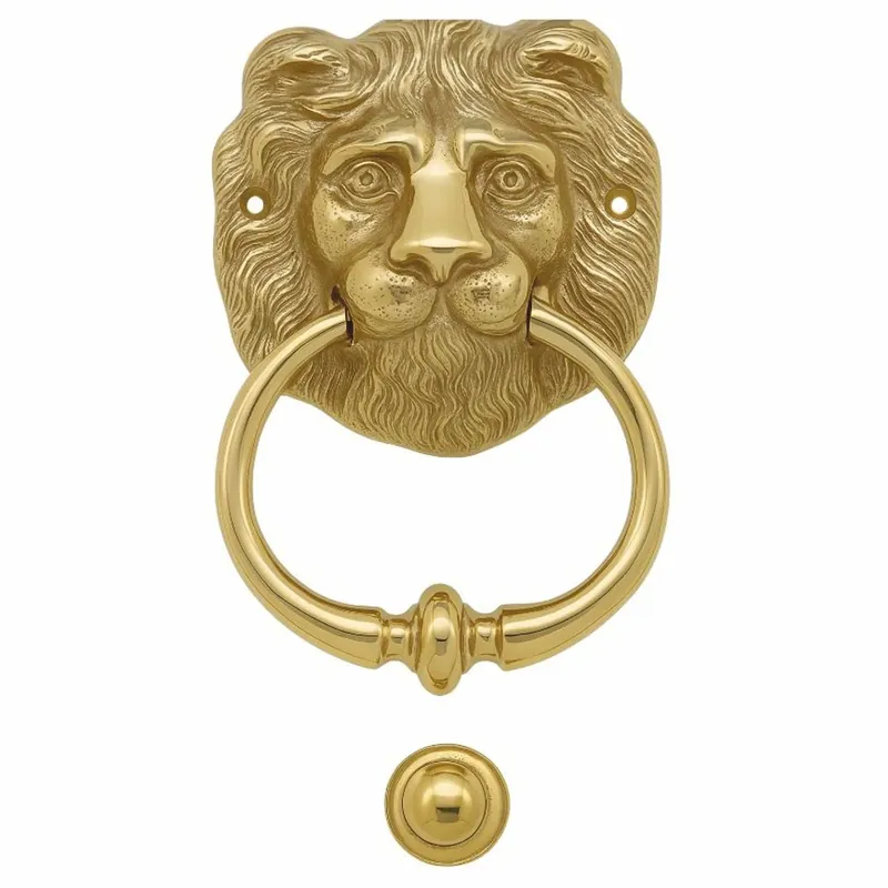 Casa Padrino Baroque Door Knocker Lion Brass H. 15 cm - Baroque Home Accessories Top-Seller