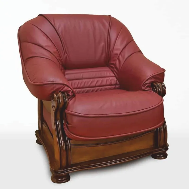 Must-Have Casa Padrino Luxury Baroque Leather Armchair Bordeaux Red / Brown - Baroque Furniture