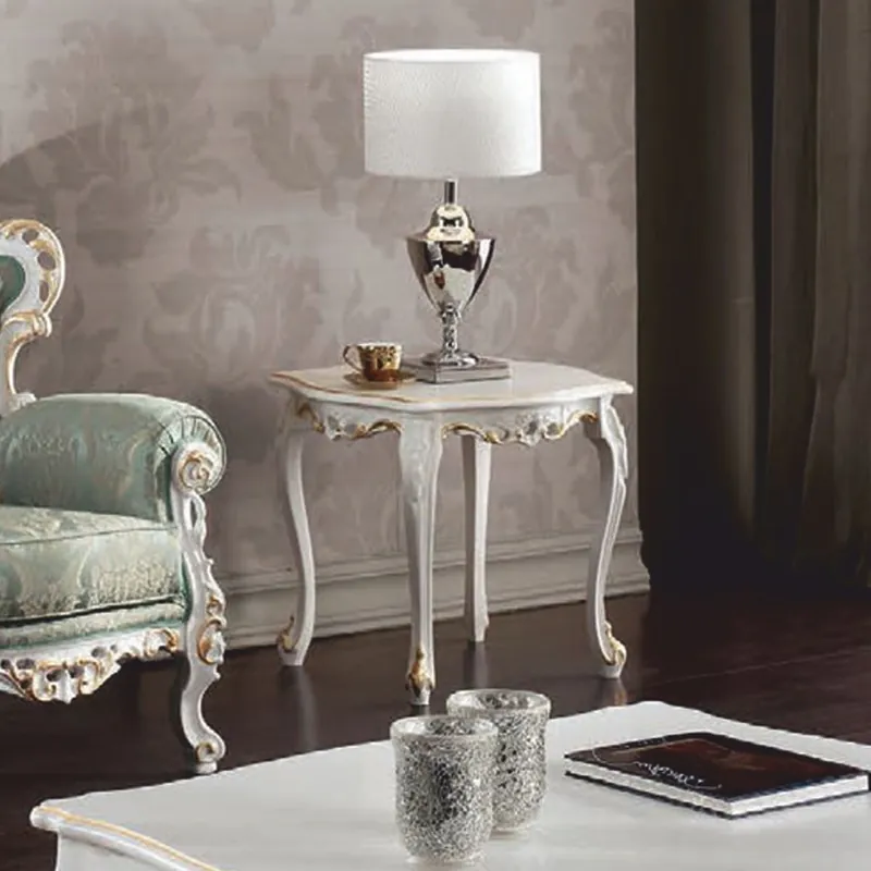 Casa Padrino luxury baroque side table white / gold H. 59 cm - Made in Italy Neue Kollektion
