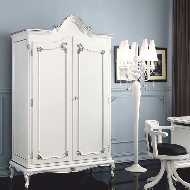 Kracherpreis Casa Padrino luxury baroque bedroom cabinet white / silver - Made in Italy