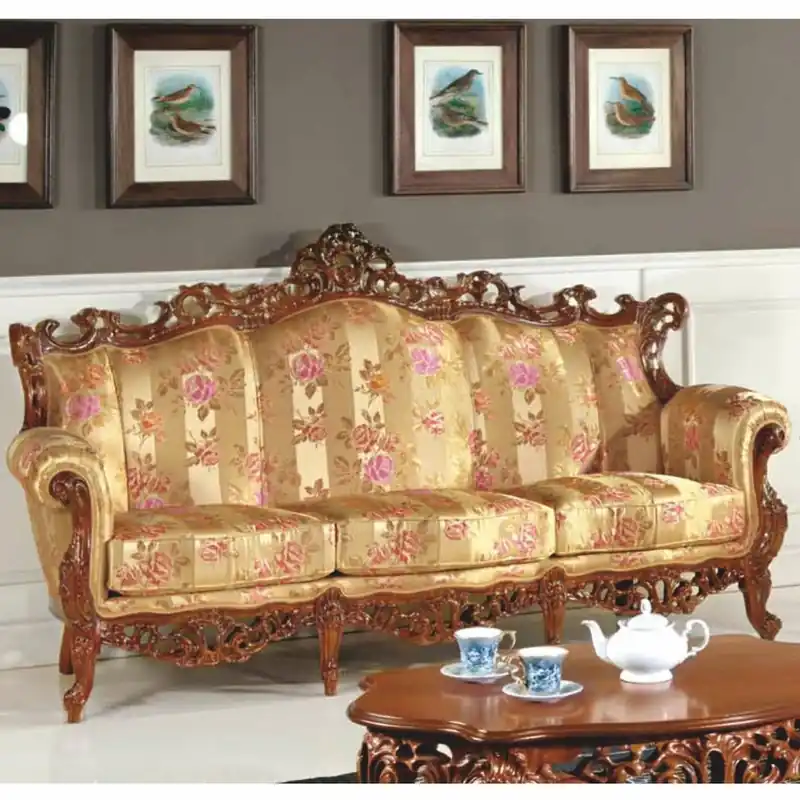 Markenprodukt Casa Padrino Luxury Baroque Living Room Sofa Gold / Brown 215 cm - Made in Italy