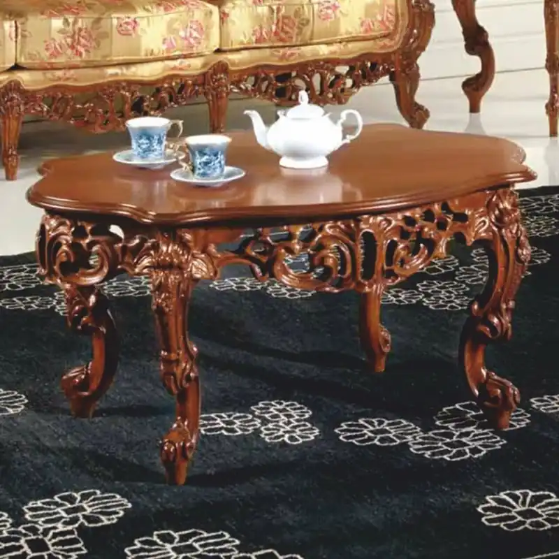 Schneller Versand Casa Padrino luxury baroque coffee table brown 103 cm - Baroque furniture - Made in Italy