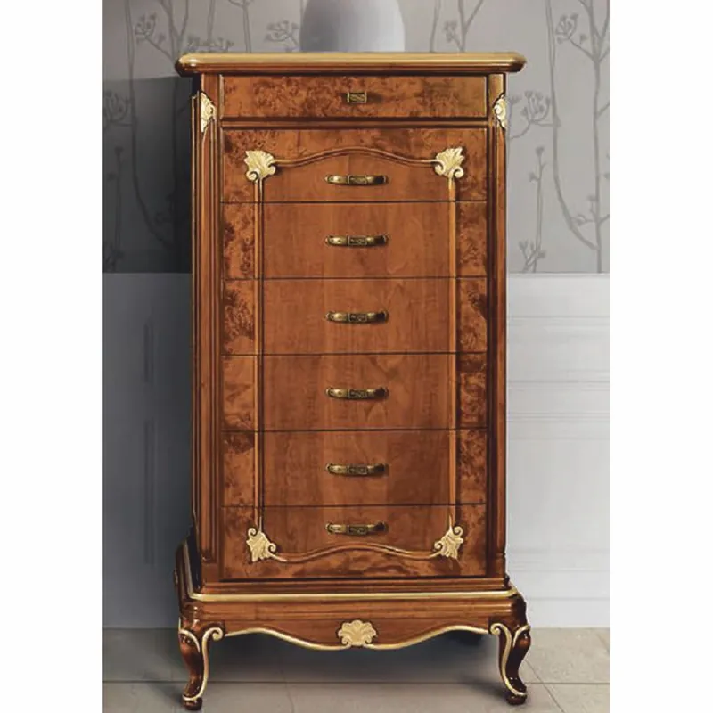 Casa Padrino Luxury Baroque Chest of Drawers with 7 Drawers Brown / Gold H. 135 cm - Made in Italy Echt